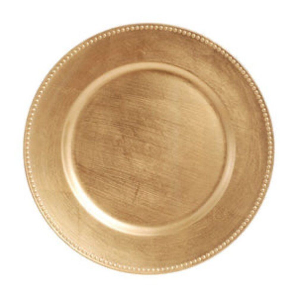 PALATE‎ & PLATE Gold Beaded Rims Charger Plates Set of 4